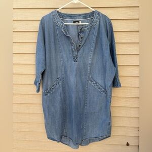 BDG Chambray Denim Popover Shirt Dress